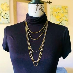 4/30 Mexx Metallic Gold Layered Necklace